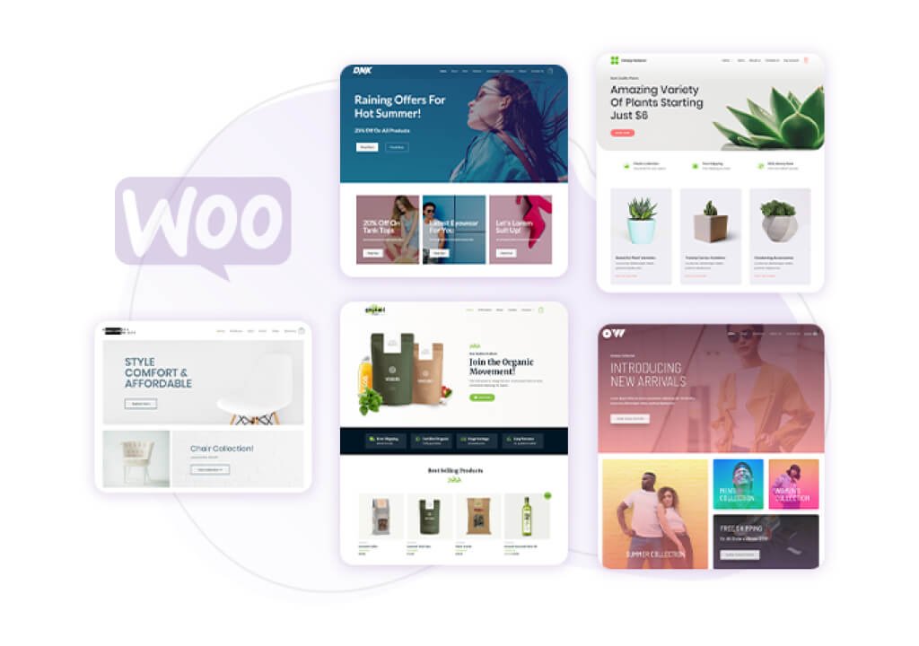 WordPress plugin showcasing various ecommerce website templates.